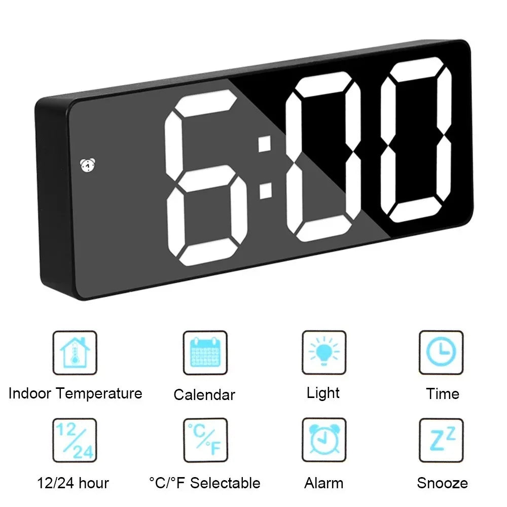 Smart LED Alarm Clock – Curved Screen