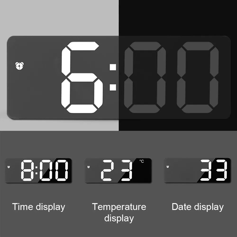 Smart LED Alarm Clock – Curved Screen